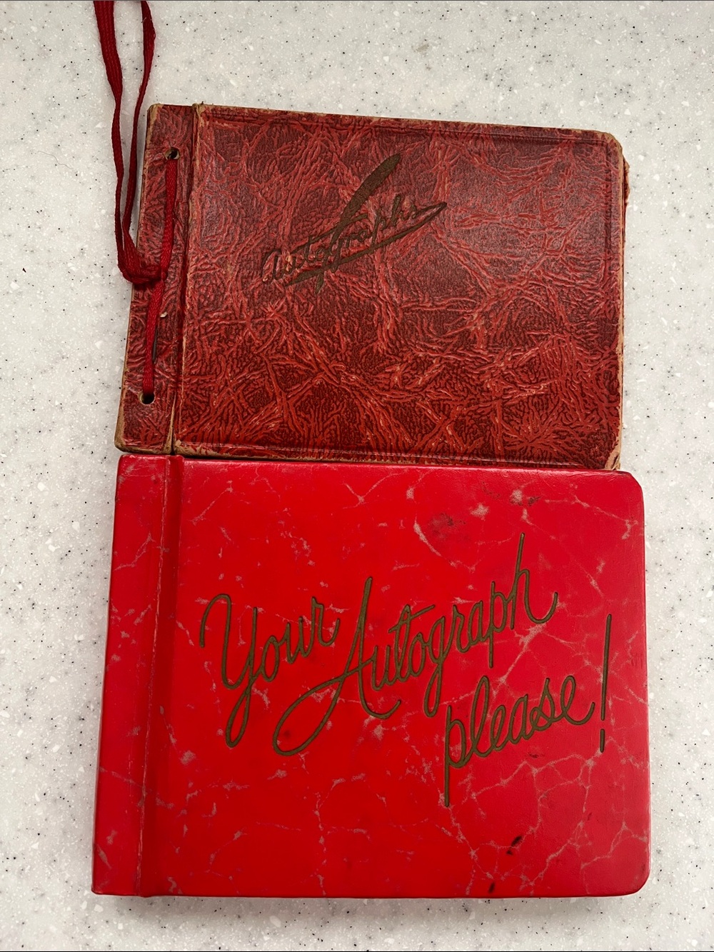 2 Vtg Autograph Books Ephemera 1930s & 1950s Old Handwriting Poems Etc